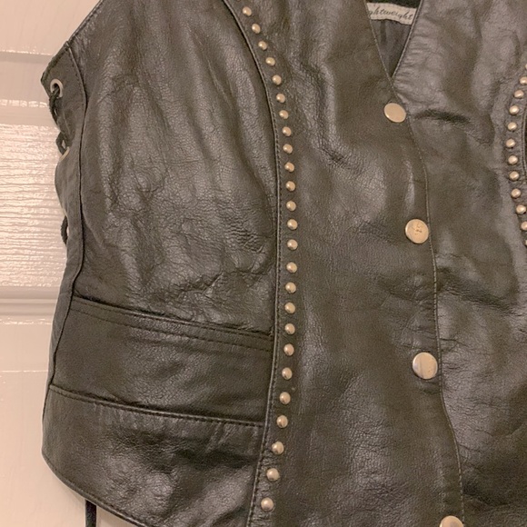 Studded Leather Biker Vest - Picture 6 of 8